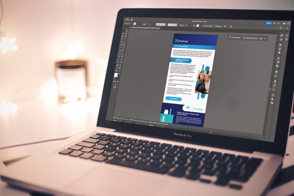 Employee working on design services for a client