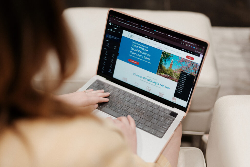 Employee doing website design and SEO